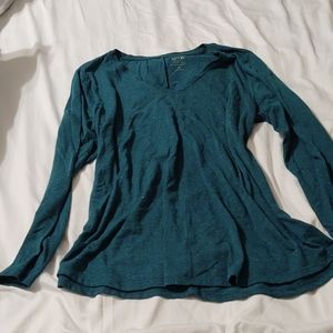 Teal long sleeve vneck tunic
